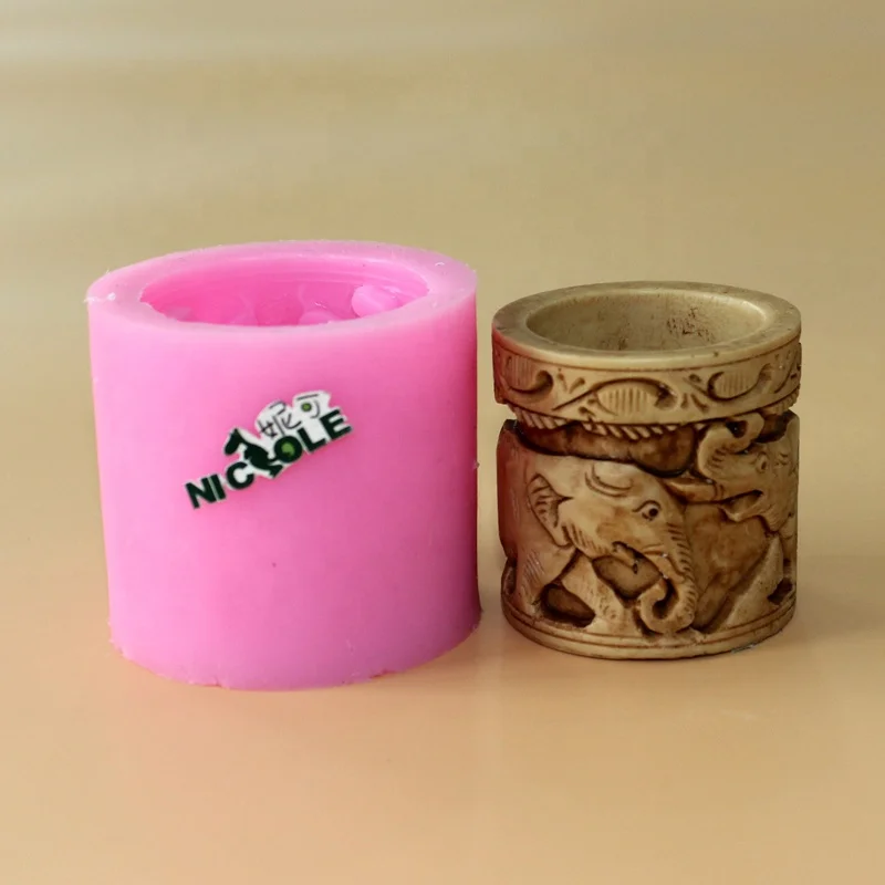Nicole Handmade Elephant Silicone Rubber Candle Mold,Custom Silicone Soap Molds