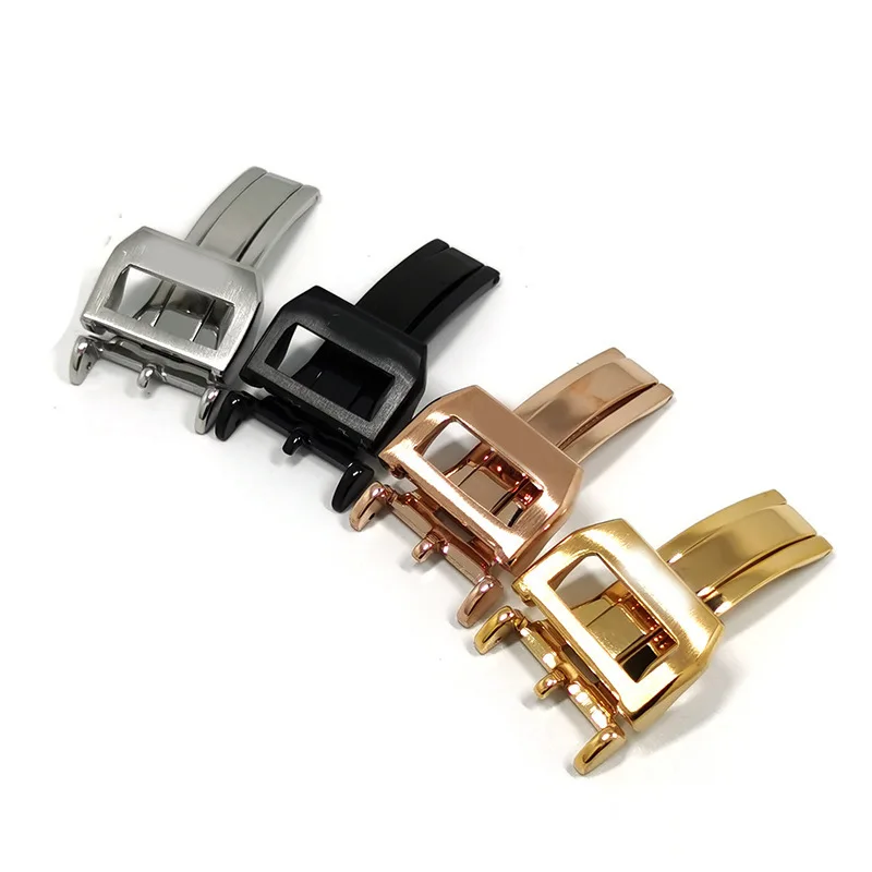 18mm Butterfly Deployment Clasp For Apple Watch Strap Folding Butterfly Thin 304 Stainless Steel Watch Buckle