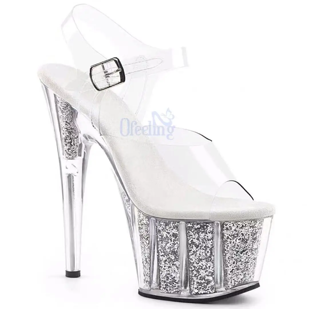 
Women Clear Stripper Shoes Heels Platform Sandals Crystal Stripper Heels For Women 