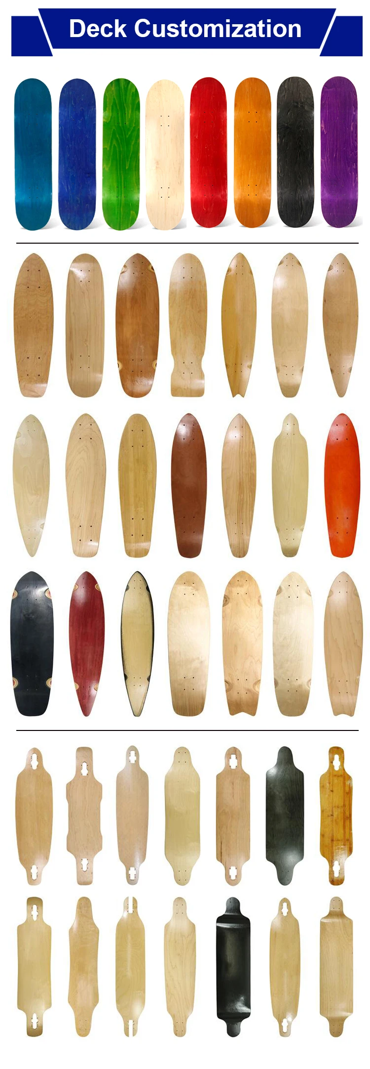 Maple Bamboo Surf Skate Board Truck Bushing Water Bridge Surf Skateboard Trucks
