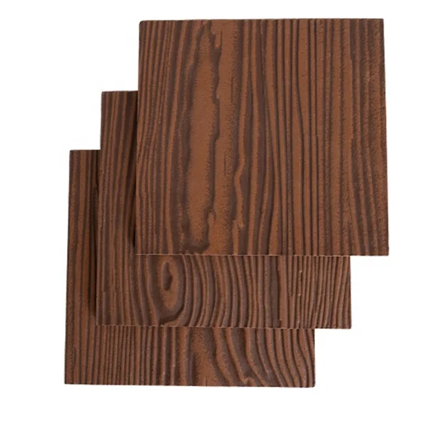 Laminas de fibrocemento efecto madera; wood grain fiber cement board siding for villa