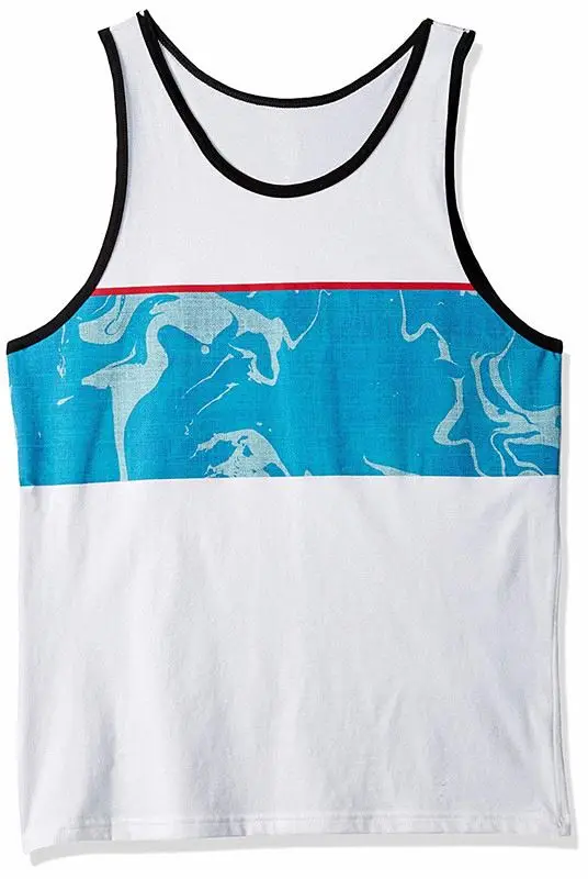 OEM Service Custom Logo Print Sports mens tank top sleeveless beach vest gym tank top
