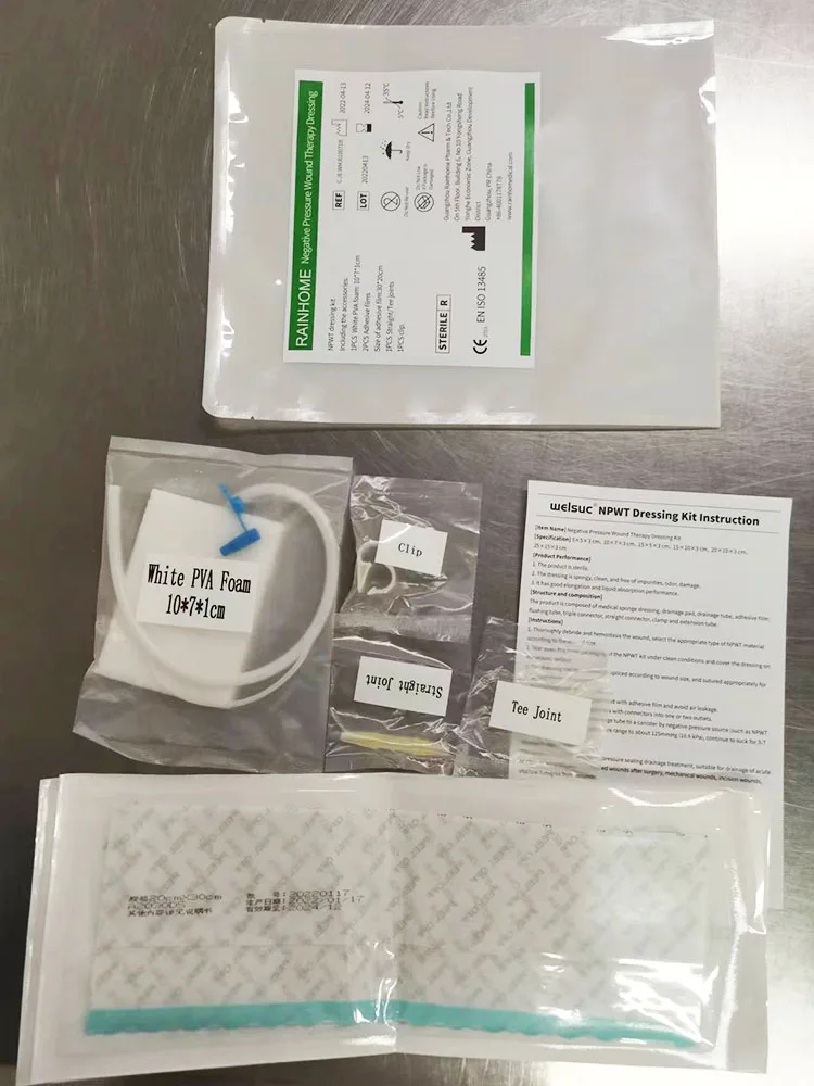 Negative pressure wound therapy VAC NPWT dressing kits contact layer transparent film adhesive film medical dressing