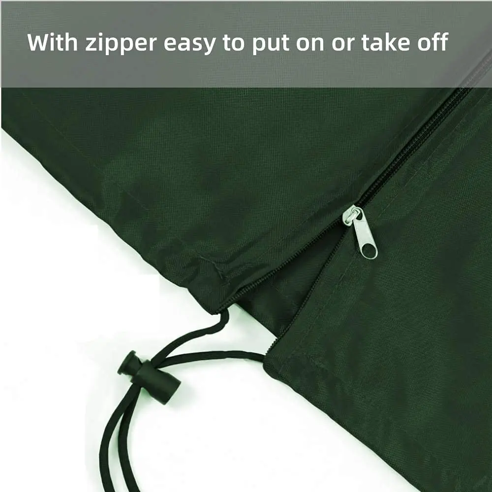 600D Oxford Cloth  PVC Coated Waterproof Dustproof  Outdoor Garden Umbrellas Parasol Cover With Zipper Parasol Cover