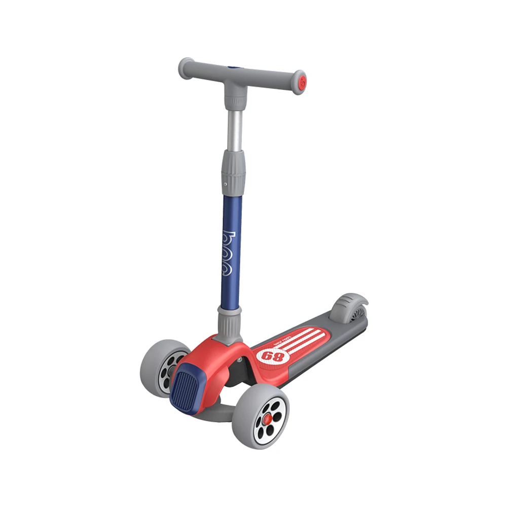 New Design Kids Folding 3 Wheeld Foot Kicking Scooter Pedal Skuter Flashing LED Wheels