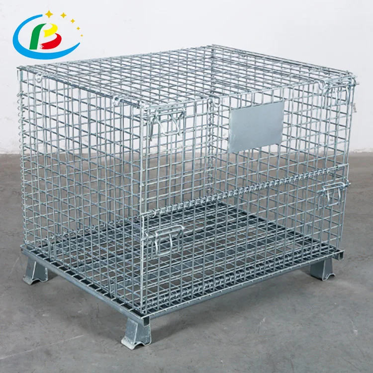 Ящик из проволочной сетки тележка сварной контейнер клетка для хранения промышленная проволочная вращающаяся