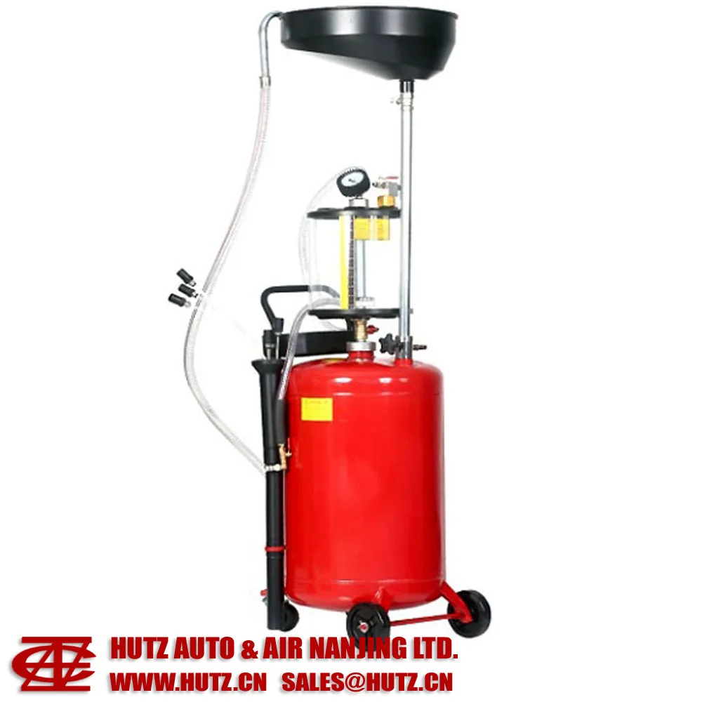 Pneumatic waste oil extractor collector HUTZ 70 litre movable air operated oil drainer tank OD70FAM03B steel car oil changer