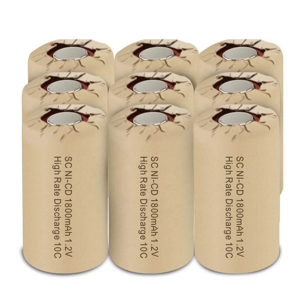 
A Grade Quality Guaranteed High power rechargeqable ni cd SC Sub C 1800mAh 1.2v battery cell / batteries 