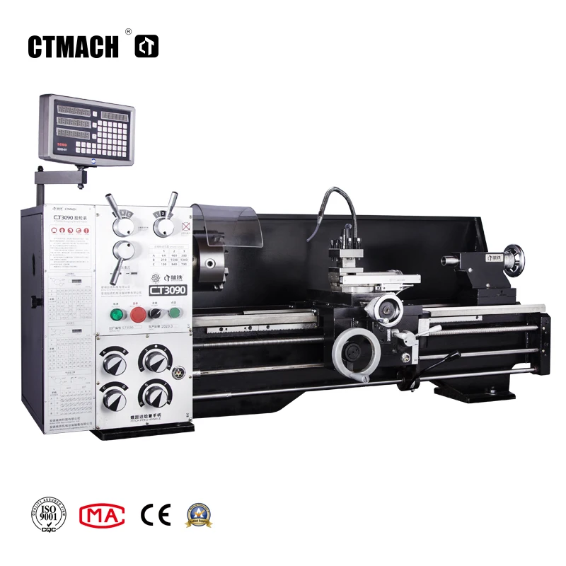 CT3090 high precision manual metal lathe machine with digital readout dro price for sale