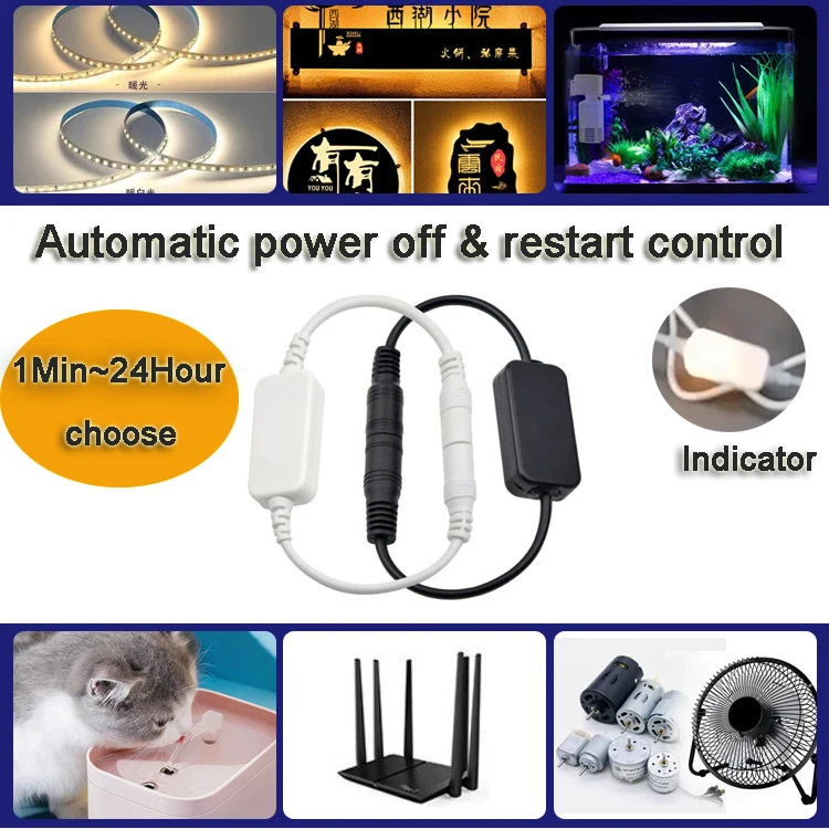 Intelligent router 5-24V DC cyclic timing power off and restart indicator lights Automatic Restart Timer Sensor