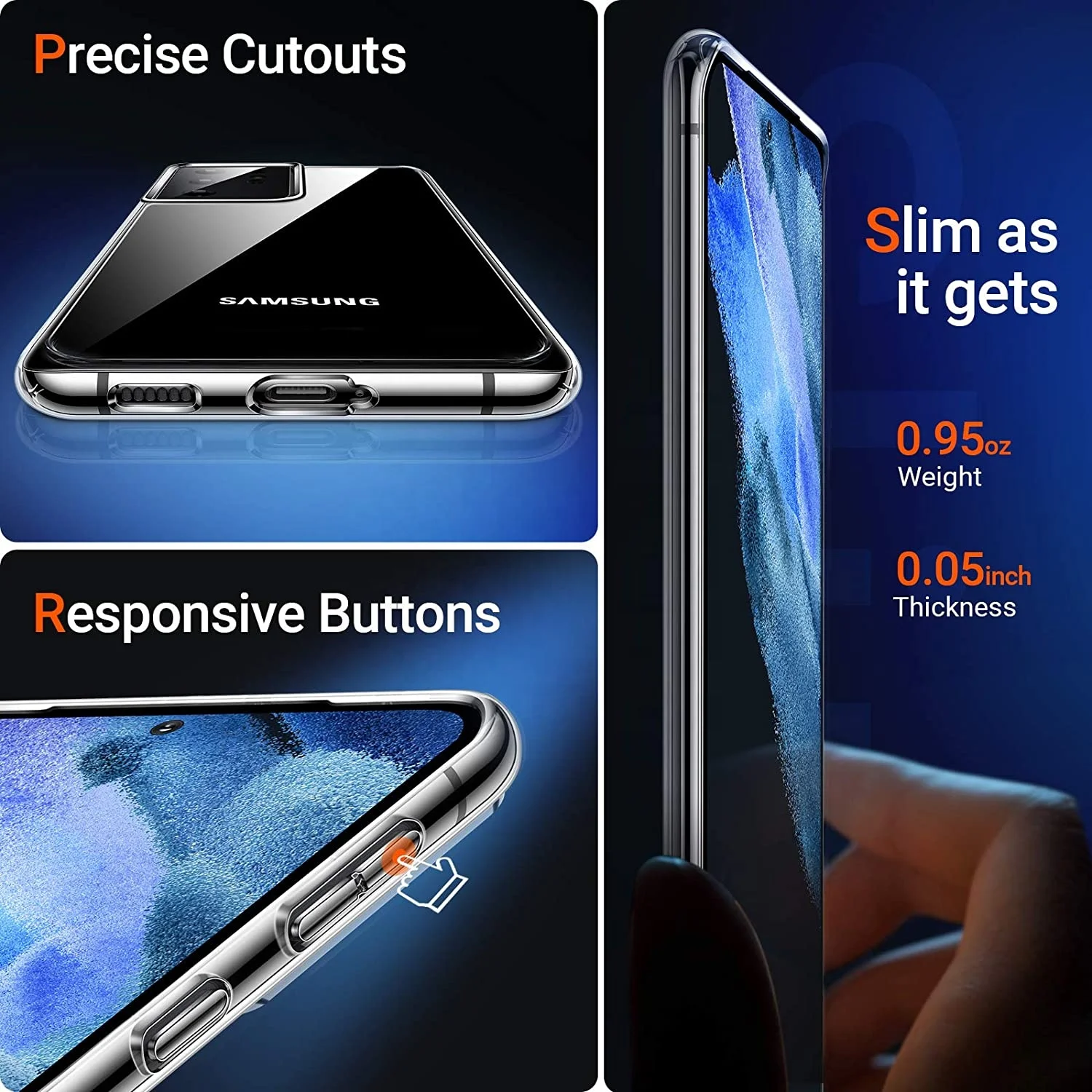 TORRAS Diamond Series For Samsung Galaxy S21 Ultra 6.8 Inch Hard PC Shockproof Clear Slim Thin Mobile Cover Phone Accessories