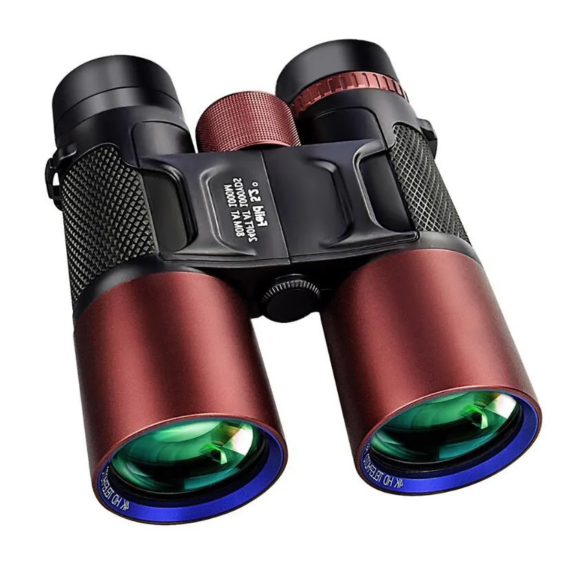 12X42 high magnification high-definition metal binoculars low-light night vision large objective telescope