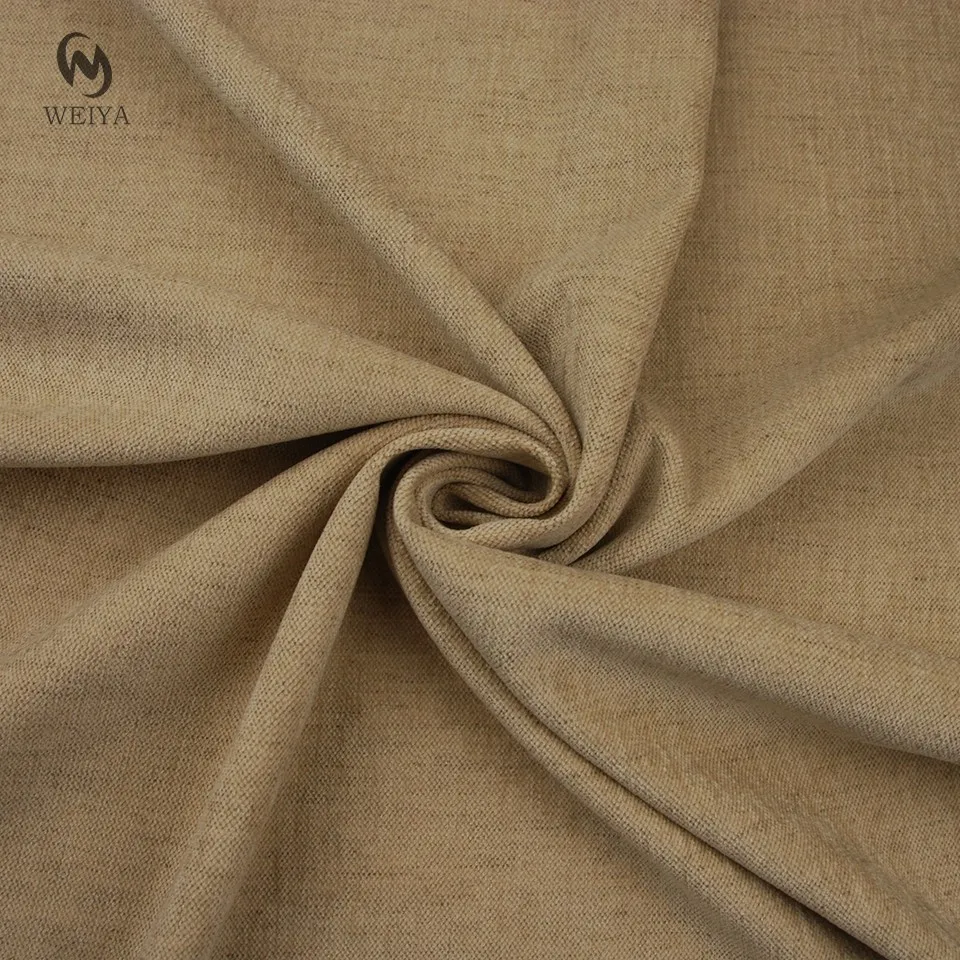 Cheap price two-tone natural color linen look wool blend solid color roll price native soft chenille fabric for winter pants
