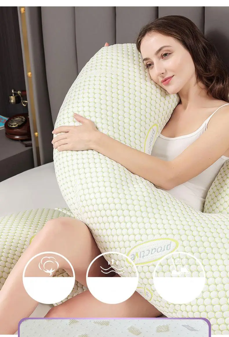 Maternity Pillow, Pregnancy Body Pillow Support for Back, Legs, Belly, Hips of Pregnant Women, Detachable and Adjustable