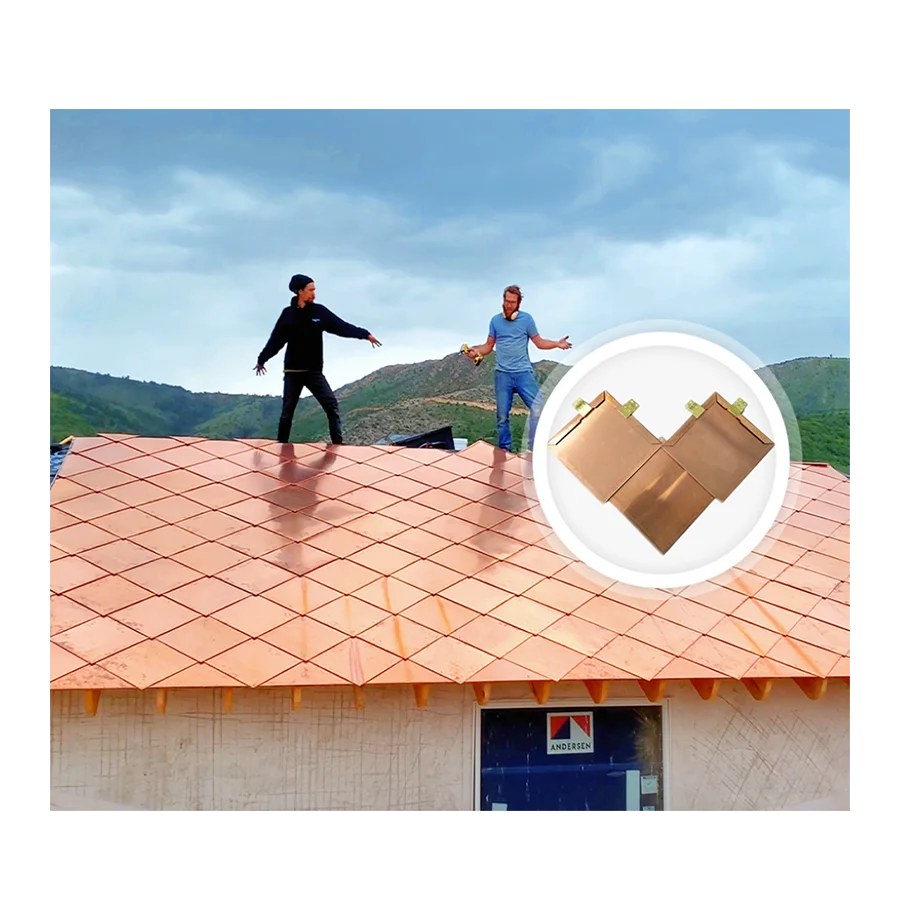 Professional Customization Copper roof manufacturer Square flat lock copper tile Decorate the roof of house