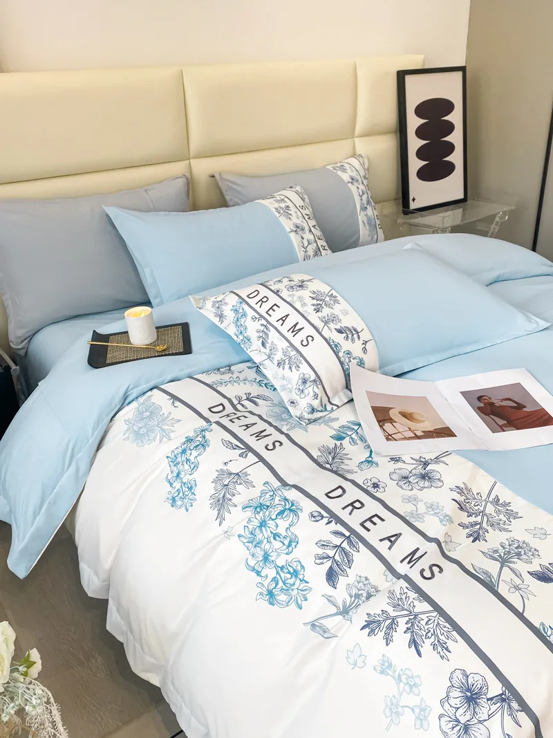 New Designs Bedsheet Sets Washing cotton High quality Duvet cover bedsheet set Printed embroidery Bedding Set Factory Price