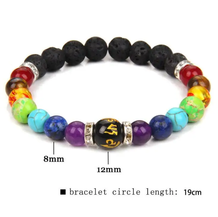 7 Chakra Meaning Cardfor Men Women Natural Crystal Healing Anxiety Jewellery Mandala Yoga Meditation Bracelet