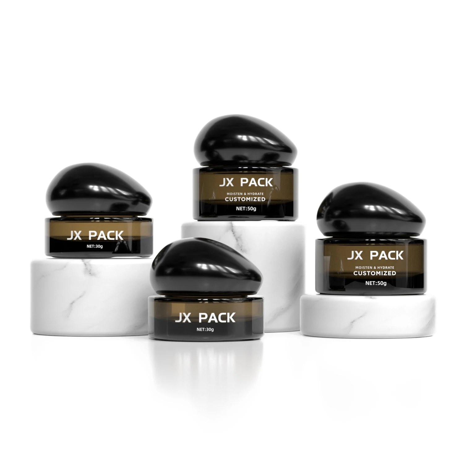 exclusive design 50g luxury Nail polish gel container jar for cosmetic face cream jars with stone lids