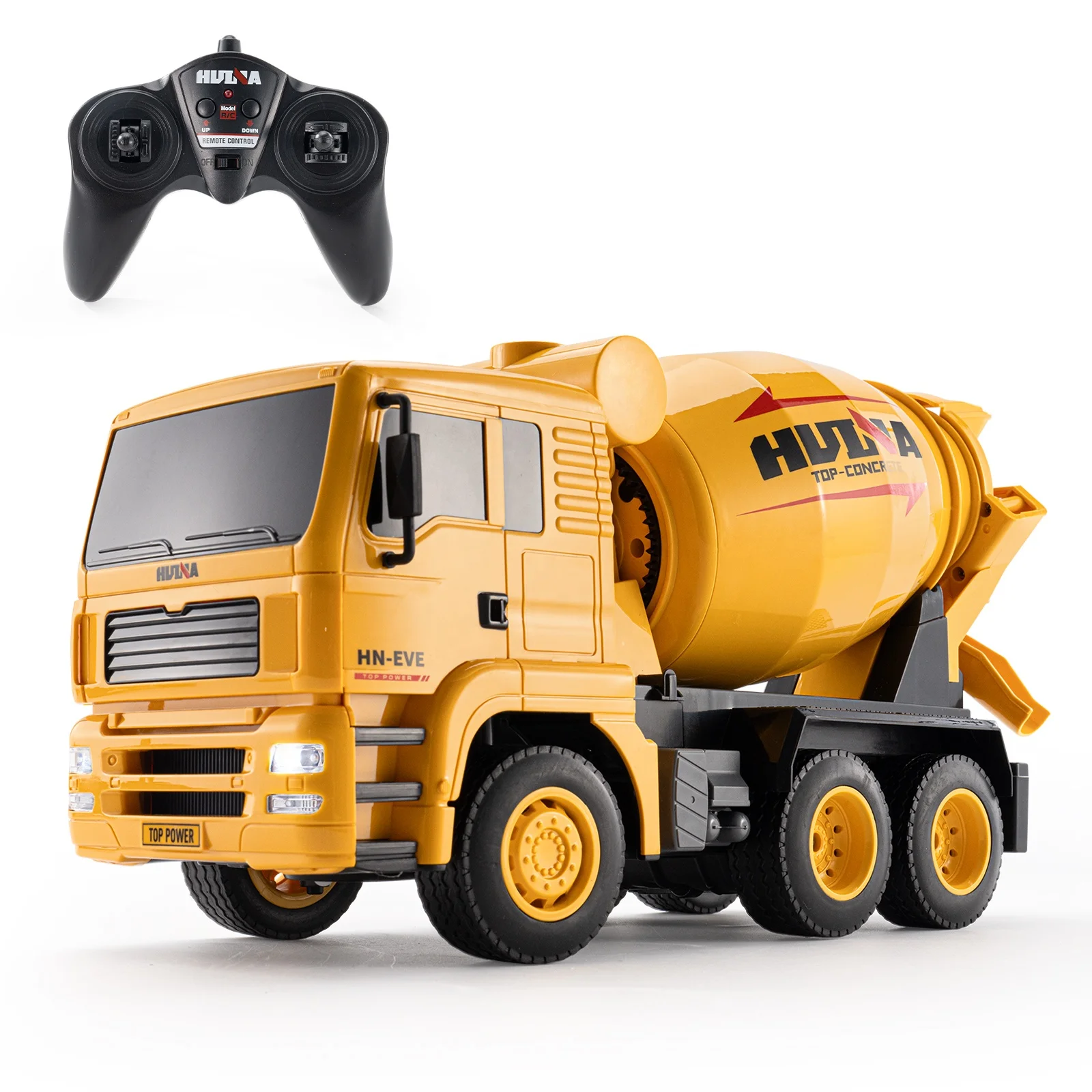 Huina 1338 1/18 Scale Electric Radio Construction Cement Diecast Car 2.4G 6CH Remote Control Concrete Mixer Truck Metal USB Toys