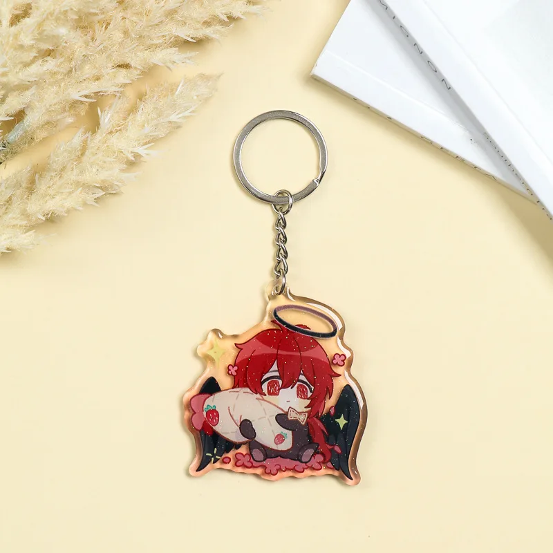 new trend charms clear acrylic custom logo printed transparent hologram keychain make your own acrylic keychain with anime