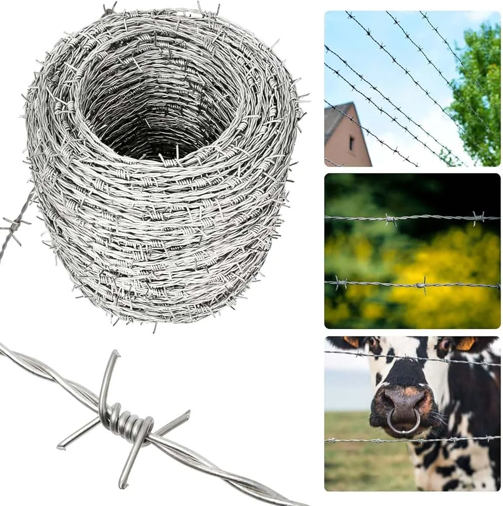 Anti-rust Sliver Double Strands 2.7mm Barbed Wire Mesh Hot-dipped Galvanized 2.2mm Platin Rust Prevention Blade Thorn Rope