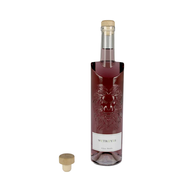 Customized Logo Liquor Bottle China Supplier Glass Food Grade 750ml Round Glass Bottle