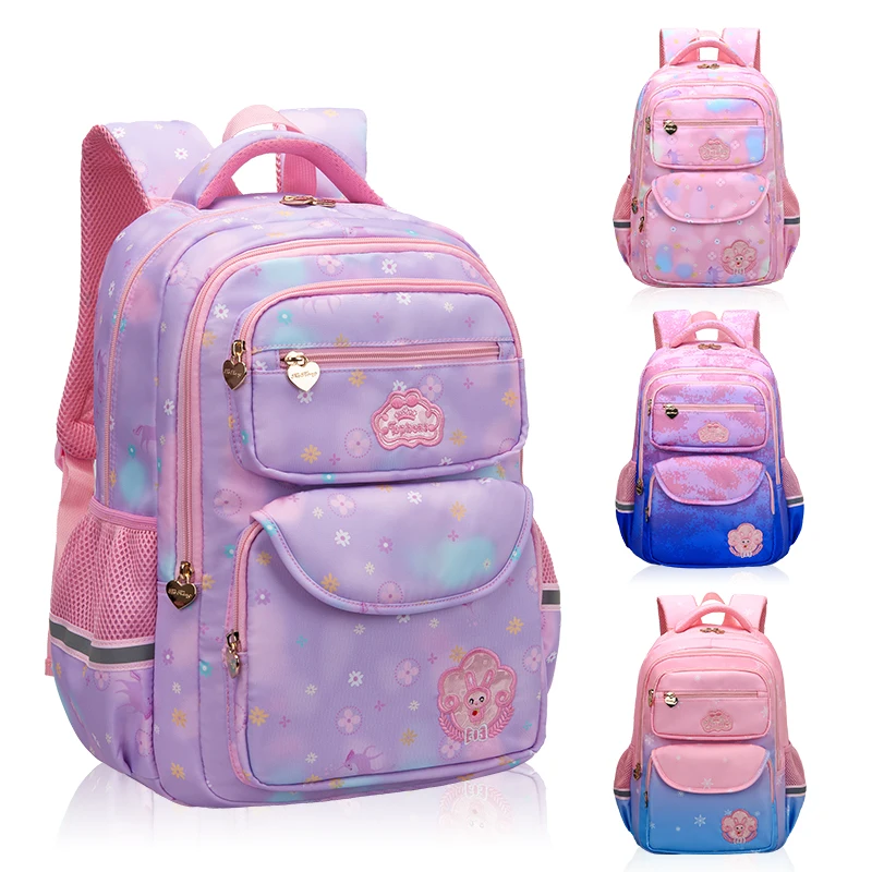 
Wholesale Personalized Bagpack Trendy Sweet Cute Gradient Backpack Boy Girl Kids Durable School bags with OEM LOW MOQ 