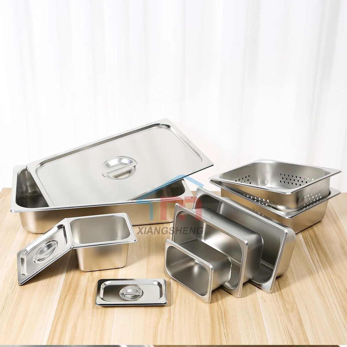 Xiangsheng американский стиль из нержавеющей стали GN кастрюля для еды с крышкой