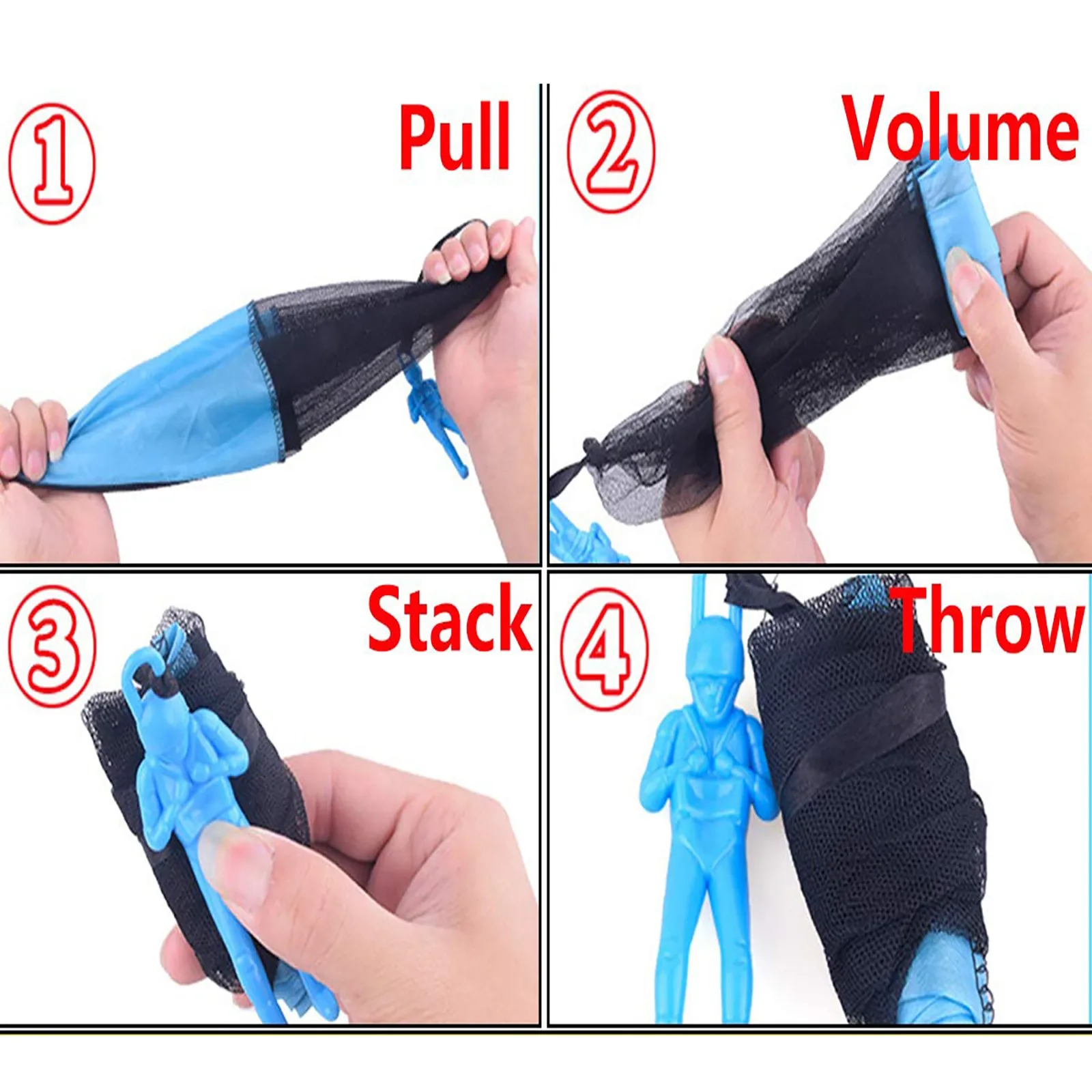 47CM Mini Soldier Parachute Funny Toy Children Outdoor Game Hand Throwing  Play Fly Parachute Sport For Children Toy