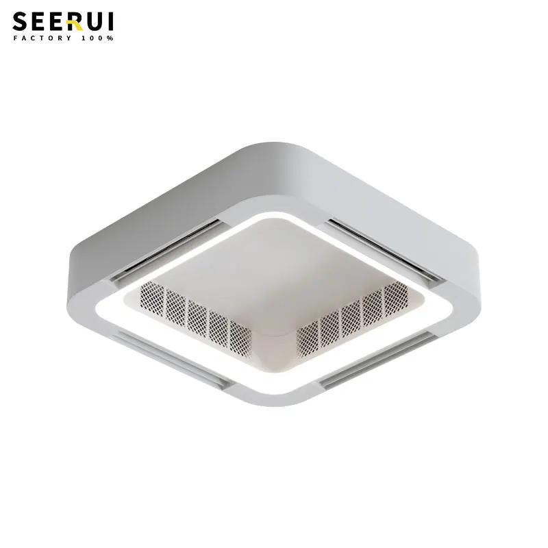 SEERUI 23inch 56W 110-240V Ceiling Fan PENDANT LIGHT Home Office Bladeless LED Ceiling Fan with Lighting Remote Control Luminous