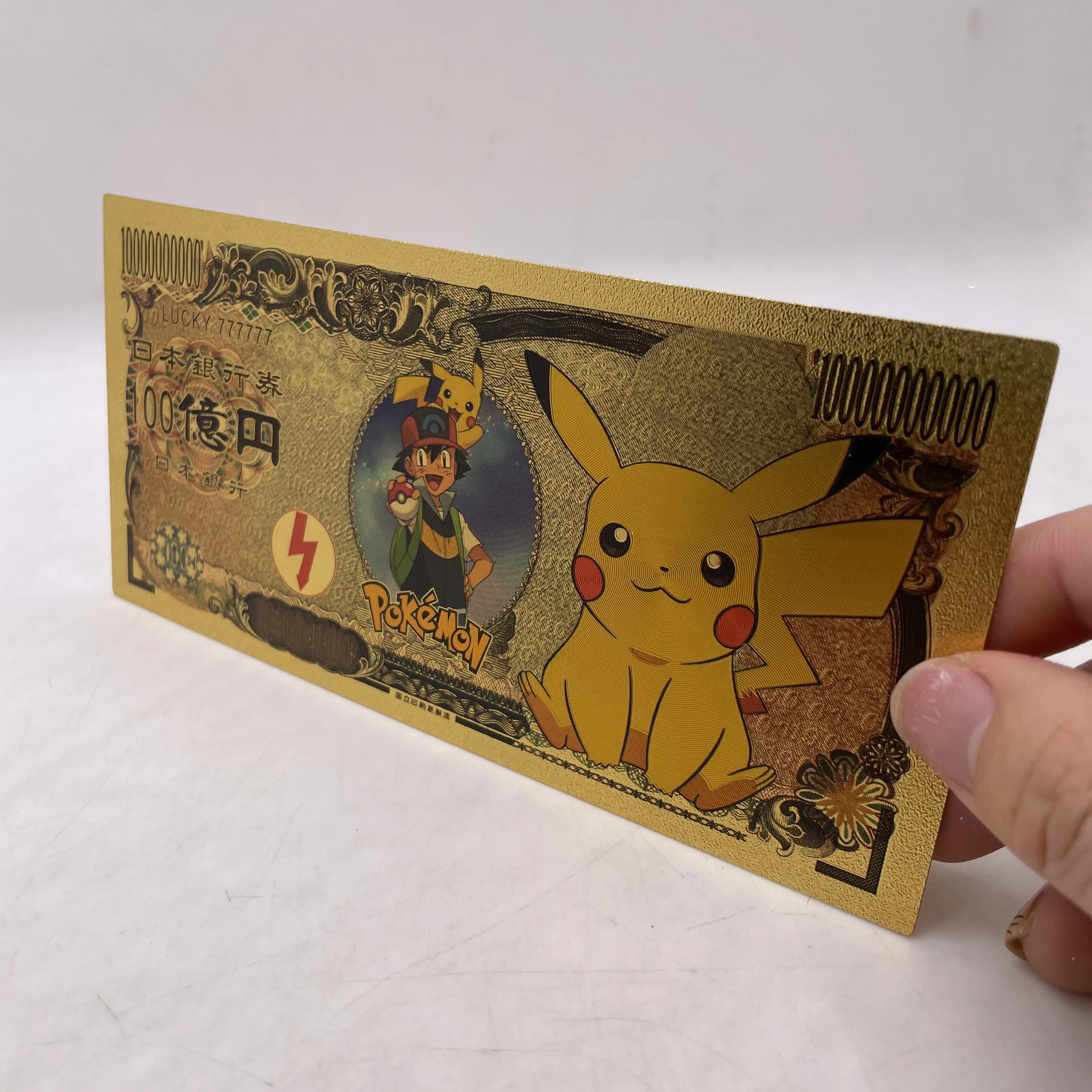 18  Designs Cute Animals Pikachu Ticket Gold Banknote Japan Anime Great Kid Gifts and Collection Cards and Game Playing Cards
