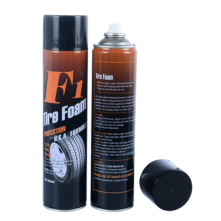 
China Car Manufacturer 650ml Car Care Products High Quality Tire Shine Wheel Tire Foam Cleaner Spray Foaming 