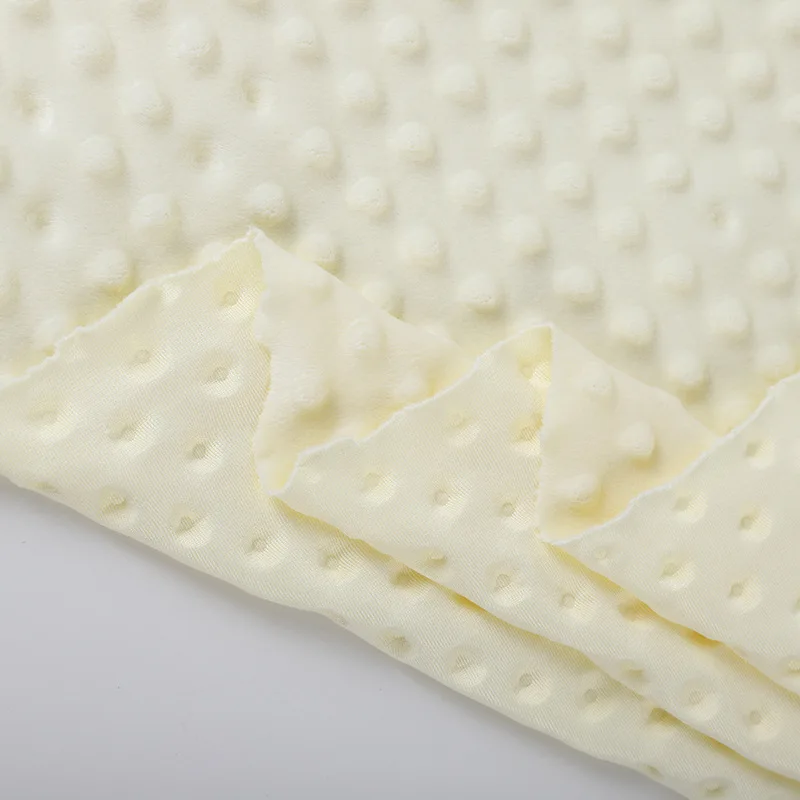 Amazon hot sale solid color 100% polyester soft dot minky fabric for baby blanket