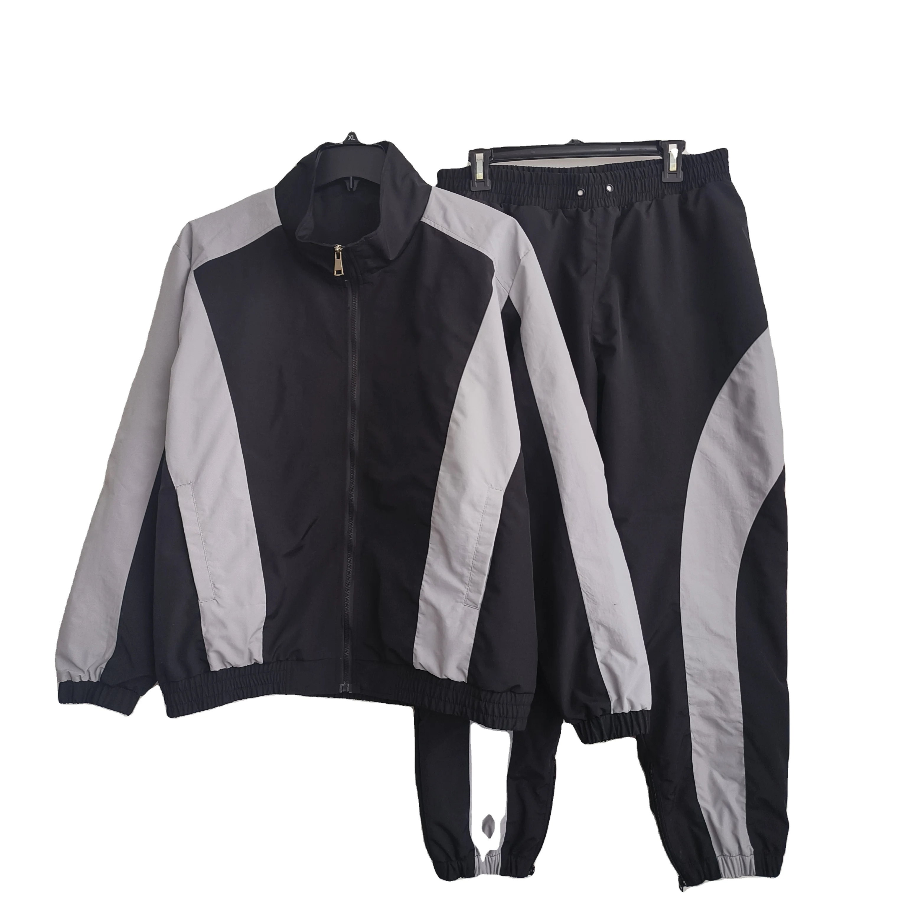 Nylon Two Piece Short Sweatsuit Tracksuit Windbreaker Jacket Set Tracksuits Custom Made Zip up Polyester Mens for Men Adults