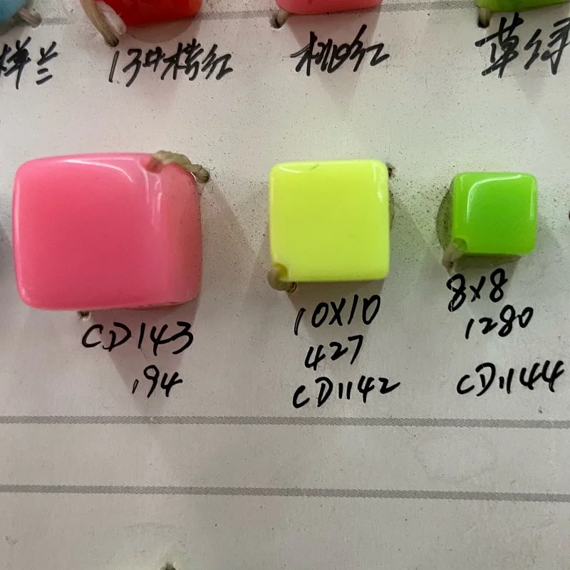 Factory Price Wholesale Macaron Colors Plastic Opaque Square Cube Beads Sold By Factory Directly For Jewelry Making