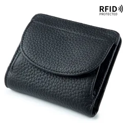 Women Wallet Genuine Leather Coin Holder Slim Mini Wallet with Coin Purse RFID Real Leather Cute Wallet for Women