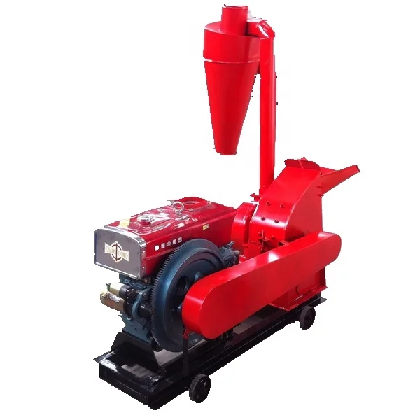 Hot sale 9FQ-36E diesel engine dricven straw hammer mill