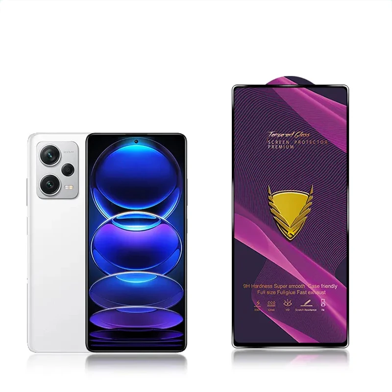 For Redmi Note 12 Pro Golden Armor Big Curved Tempered Glass Screen Protector Anti Blue Light Matte Tempered Glass