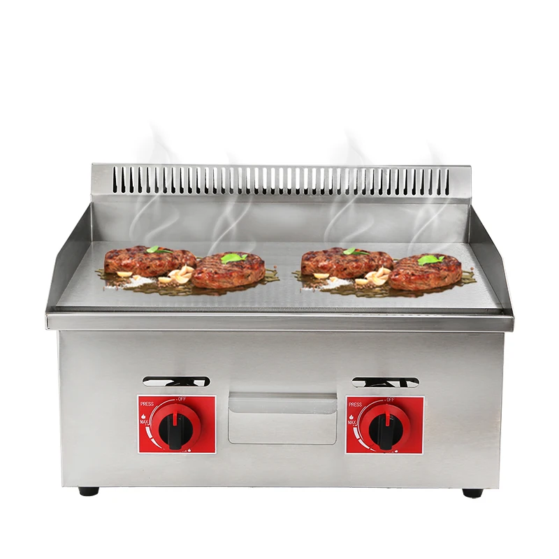 Commercial Kitchen Equipment Gas Griddle Industrial LPG Gas Flat Plate Griddle Grill Steak Pasta Griddle Machine Wholesale