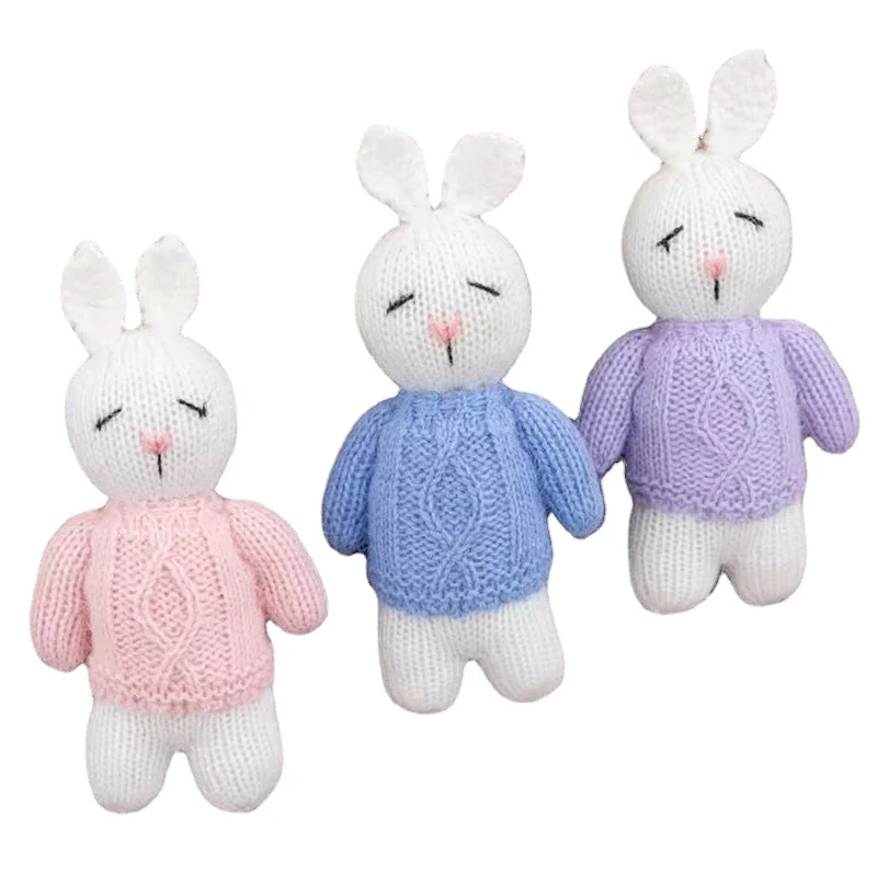 Newborn photography props knitted animal rabbit doll ins doll baby comfort rabbit doll