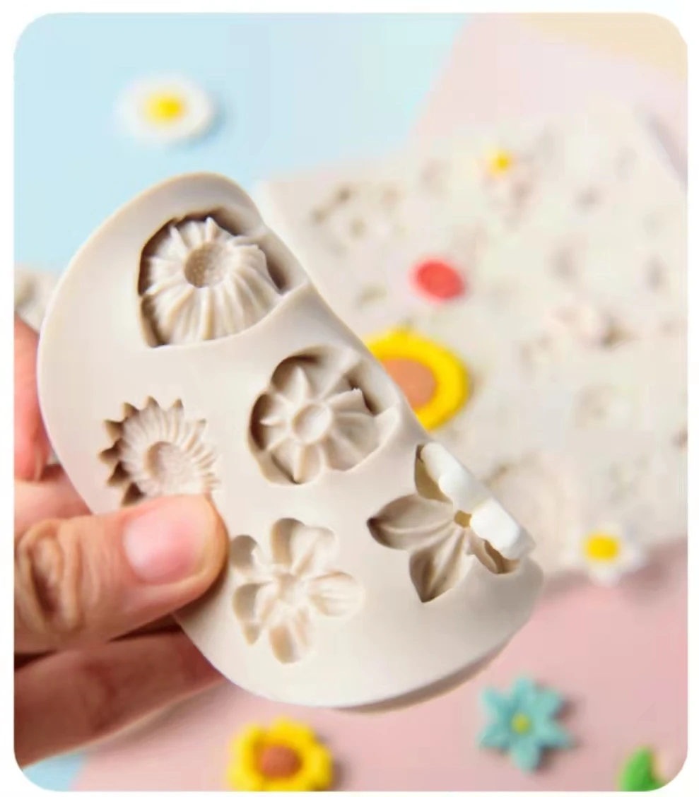 wholesale tiny fancy Hyperfine flower Cake ornament fondant cake flower shape silicone cake mold