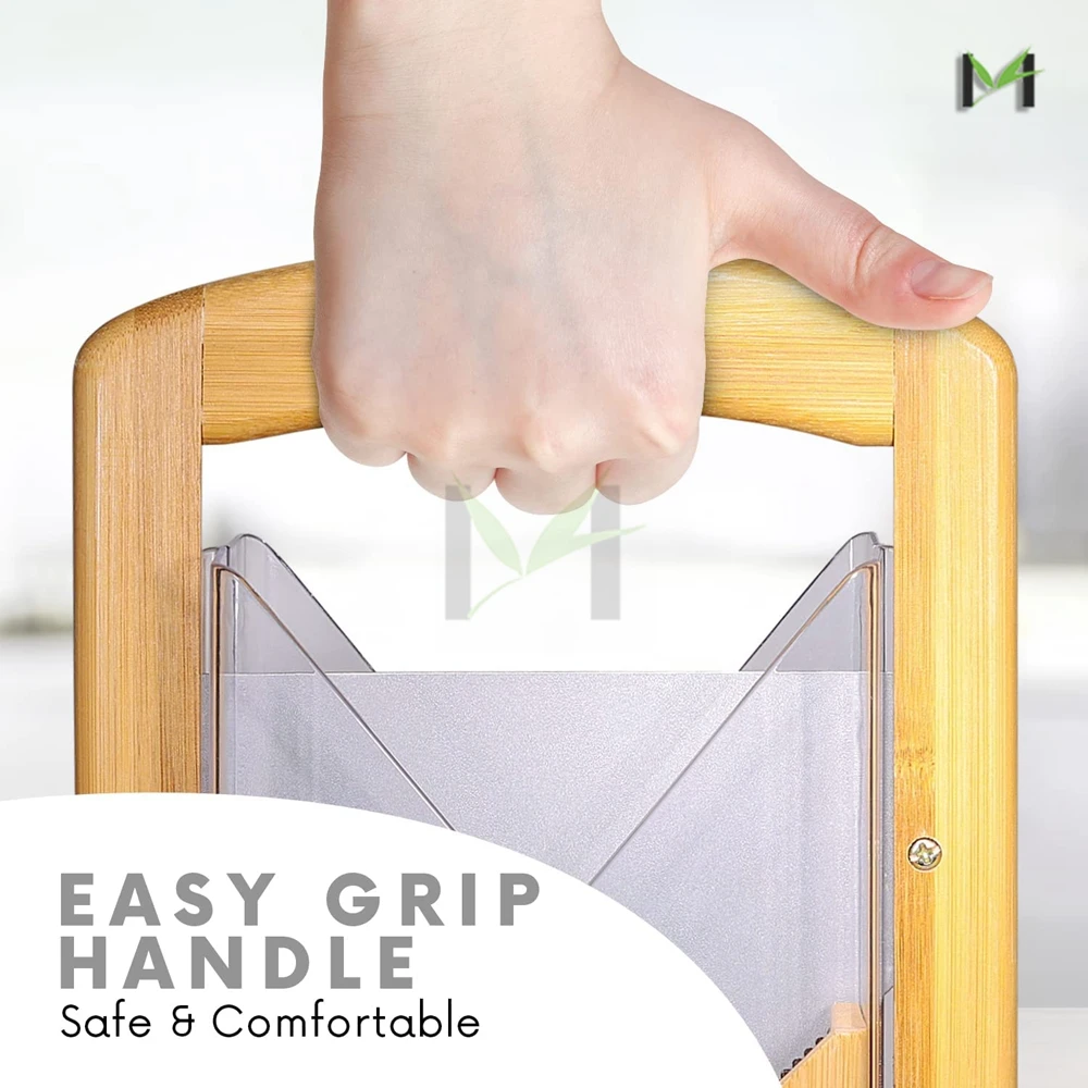 Easy and Safe to Use Bread Slicer Guide Bamboo Wooden Commercial Manual Bagel Slicer