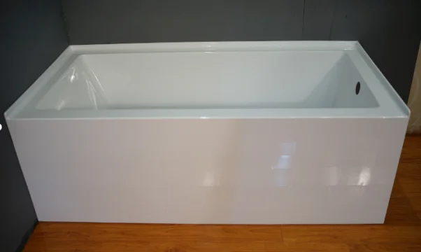 Hot sale Economic American popular 3 walls one piece style resin skirted bath tub  alcove acrylic bathtubs
