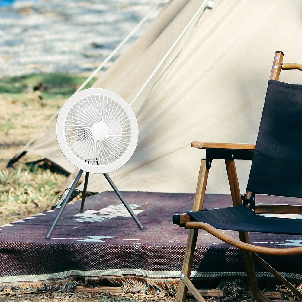 Newest Tent Camping Fan With Led Light Outdoor Rechargeable Personal Usb Portable Table Ceiling Fan