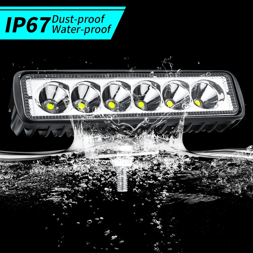 6 inch Led Light Bar Offroad Spot 18W Bar Led Working Lights Beams Car Accessories for Truck ATV 4x4 SUV car led Work Light