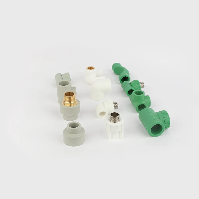 High Quality Brass PPR Water Supply Pipelines 20-63mm Socket Elbow Tee Pipe Fittings