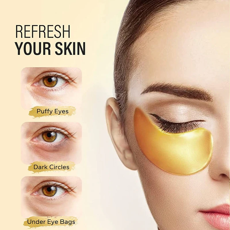 Defying Hydrogel Sheet Eye Mask 24k Gold OEM Hydrogel Eye Gel Patch collagen eye mask for beauty