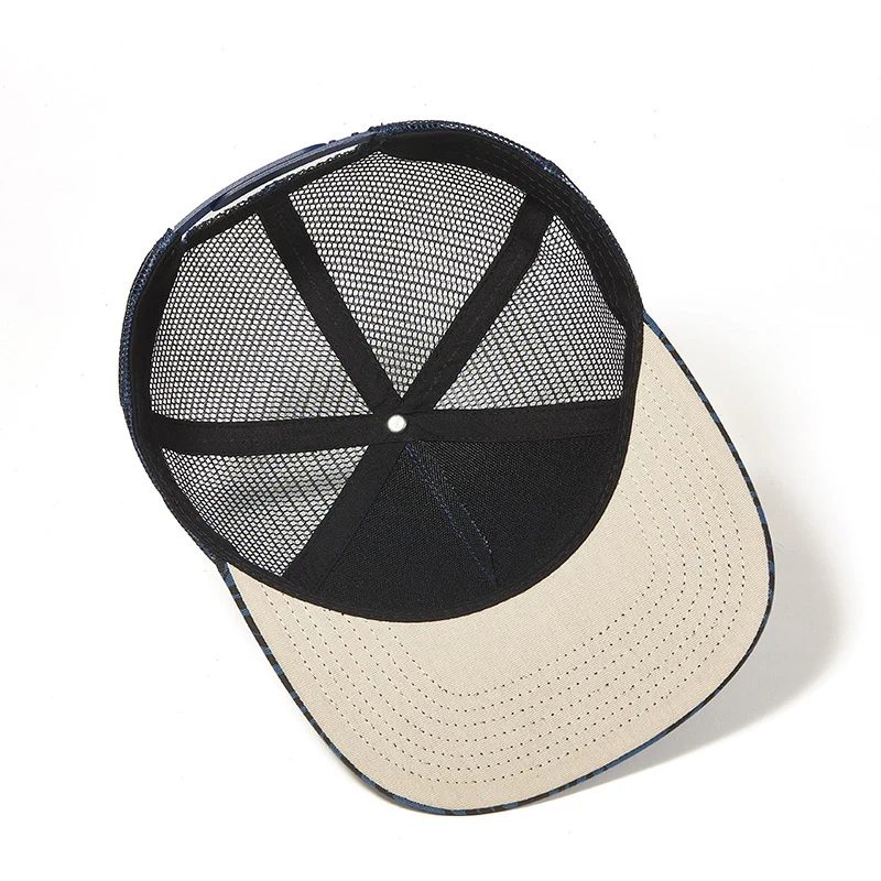 flat brim 5 panels sublimation high crown quality mens trucker hats