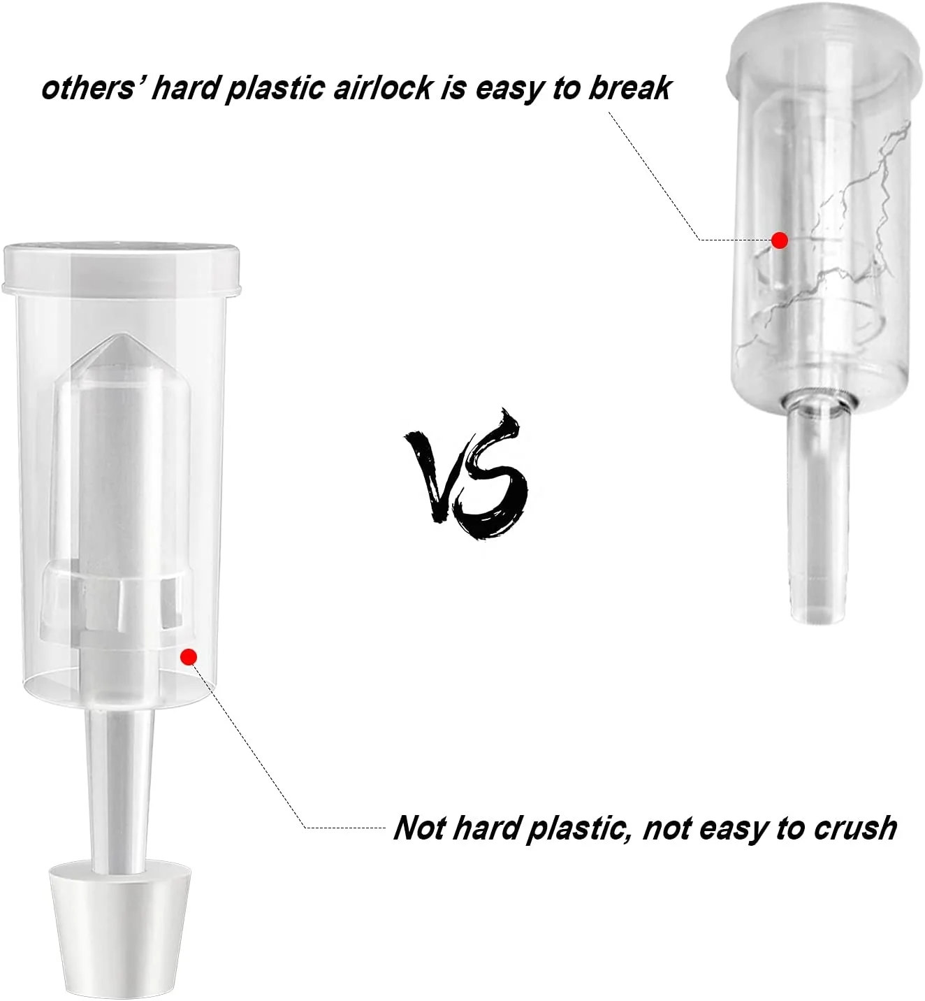 3-Piece Airlock Fermentation Airlock Kit with Mason Jar Grommet & Carboy Jug Bottle Bucket #6 Drilled Silicone Stopper, Home Br