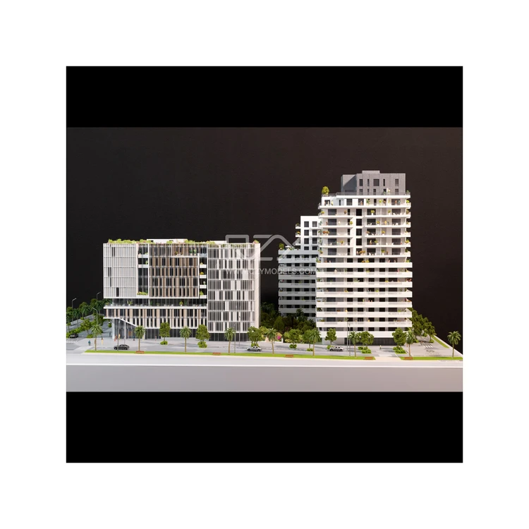 Durable 1:150 Showroom Architectural Model For MW 76-1 Project Realistic Style Model With 4000K Worm White